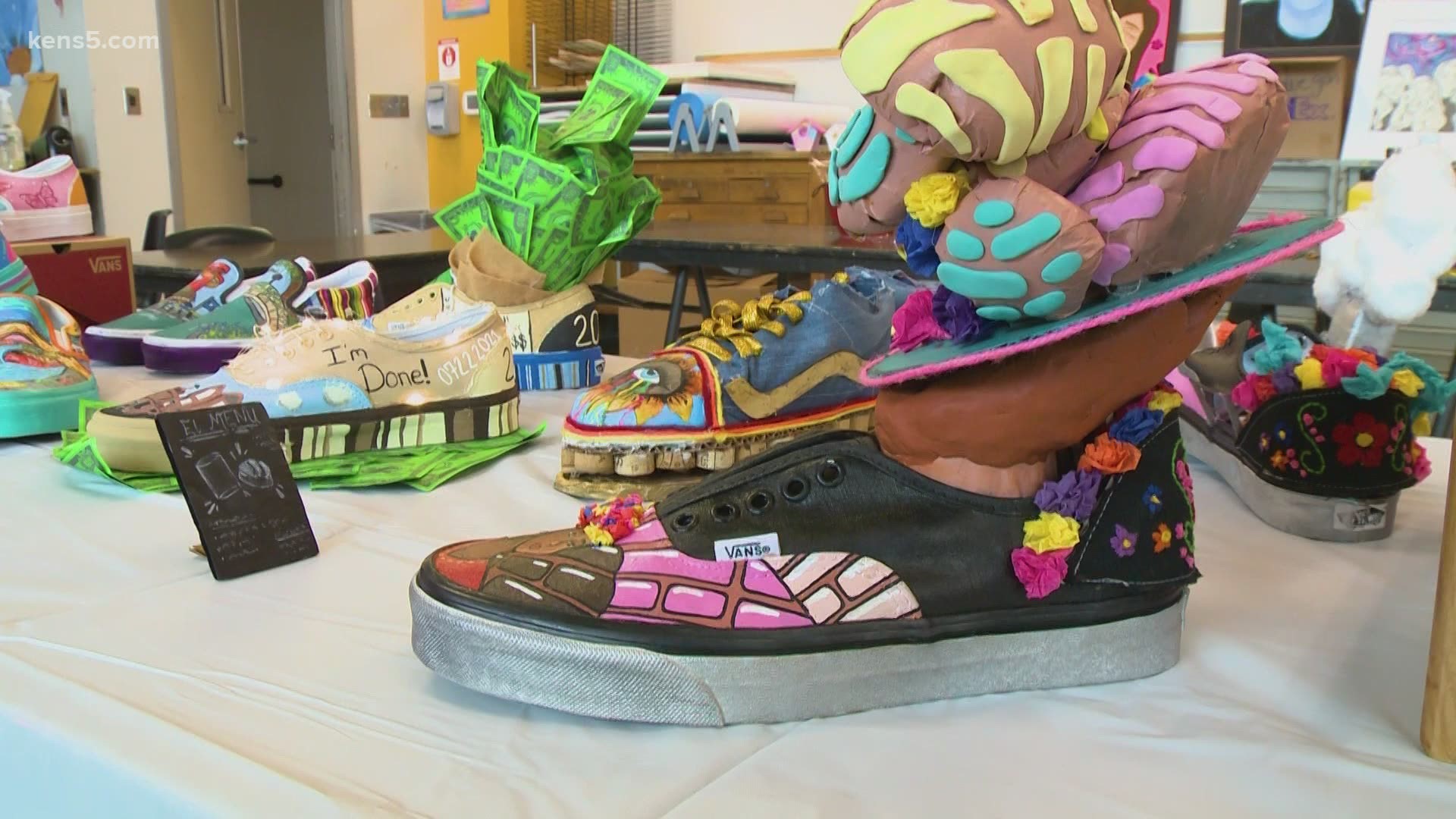 Edison art students win $15,000 prize for the school after designing custom San Antonio-themed Vans.