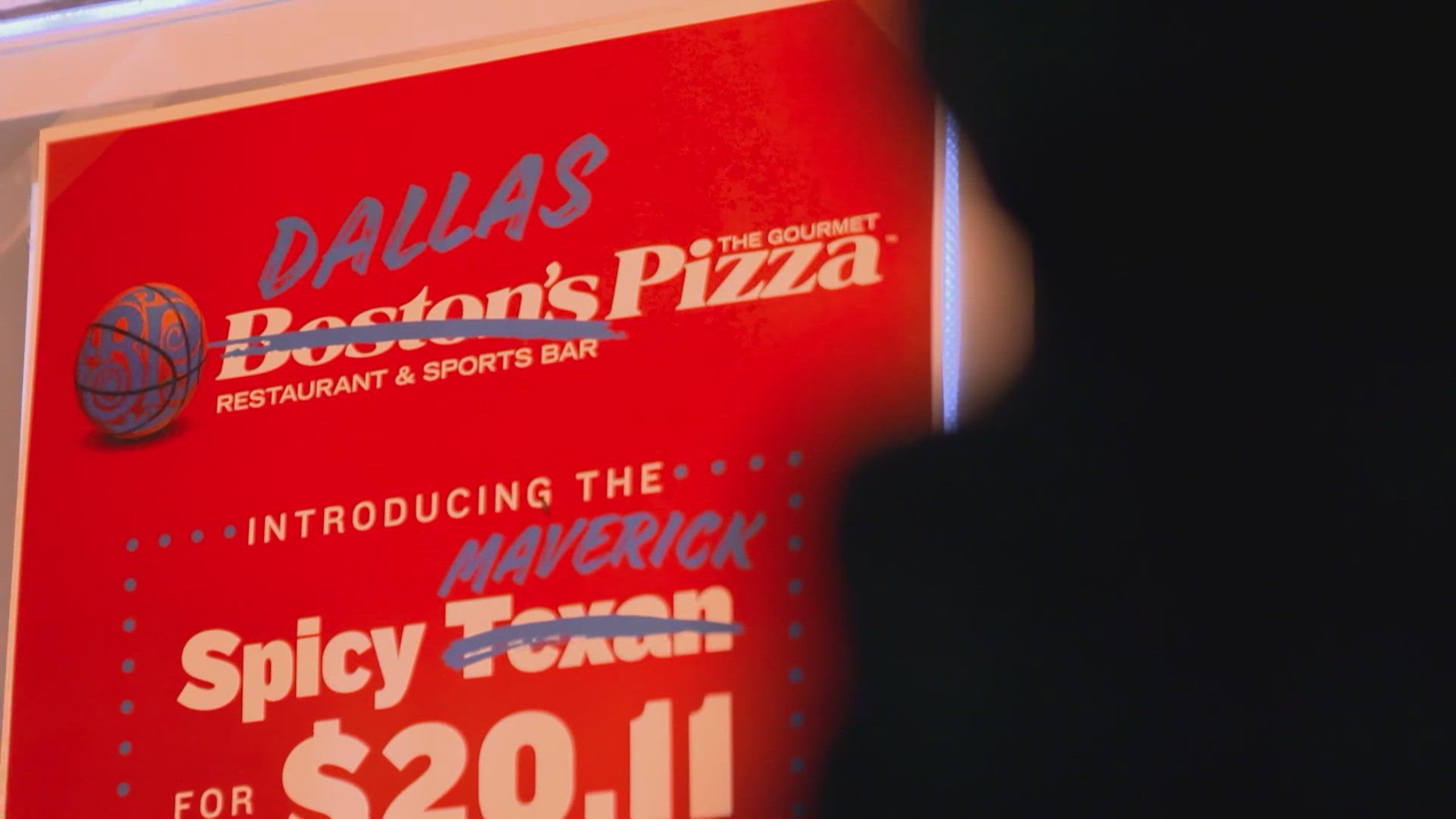 The chain known as "Boston's Pizza" is now called "Dallas Pizza" for the rest of the finals.