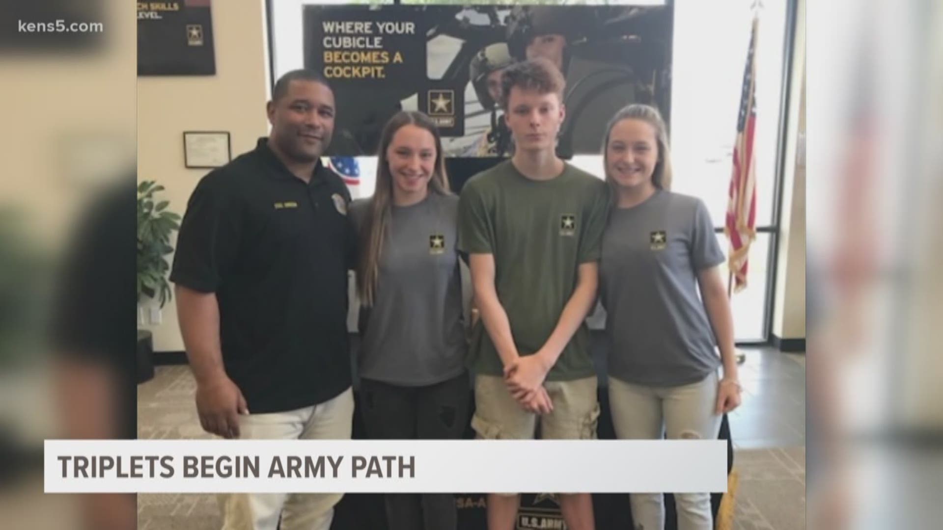 San Antonio triplets are all joining the army. Maddie and Kylee will become automated logistics specialists and Garrett plans to become a human resources specialist.