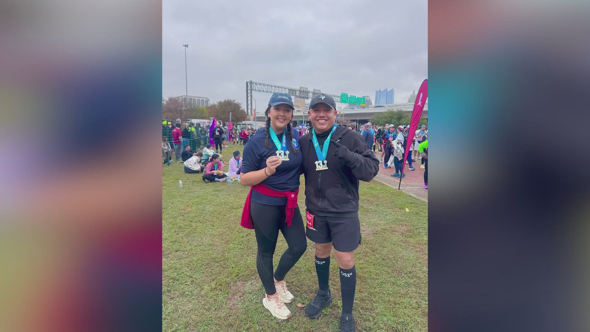 Congratulations to KENS 5 producer Jakob Rodriguez and reporter Meredith Haas for completing the full and half-marathon.