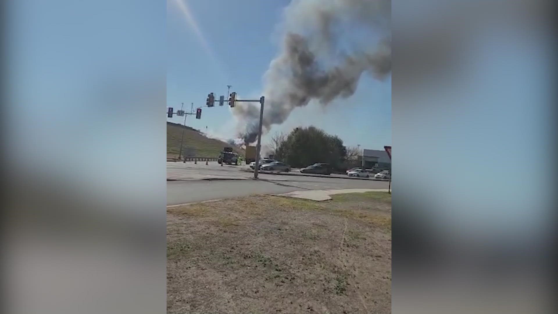 One person is believed to have died after an 18-wheeler flipped over and caught on fire in east San Antonio.