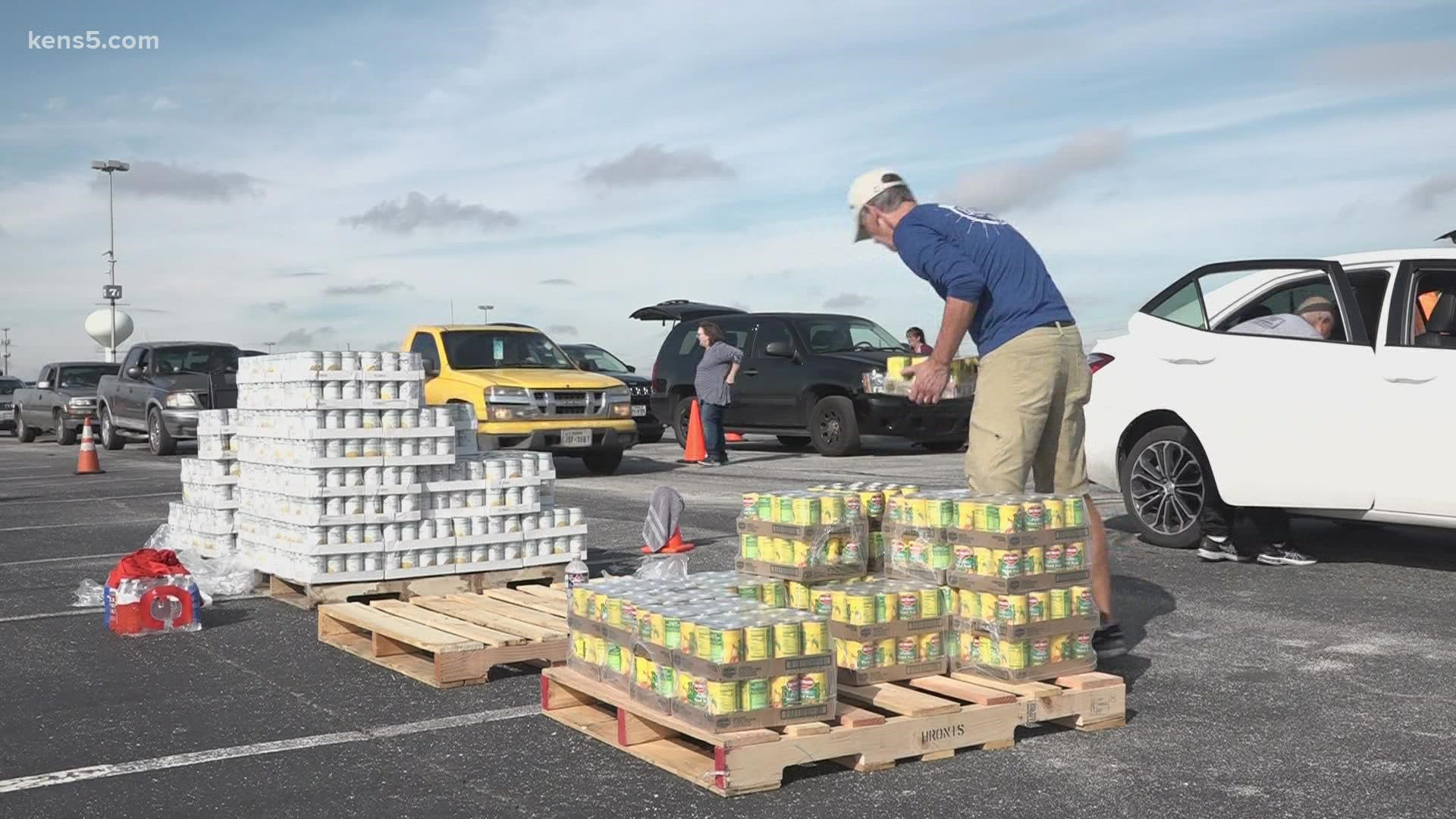 To make up for the shortfall, families are skipping the grocery store and heading to the organization's mega mobile distributions.