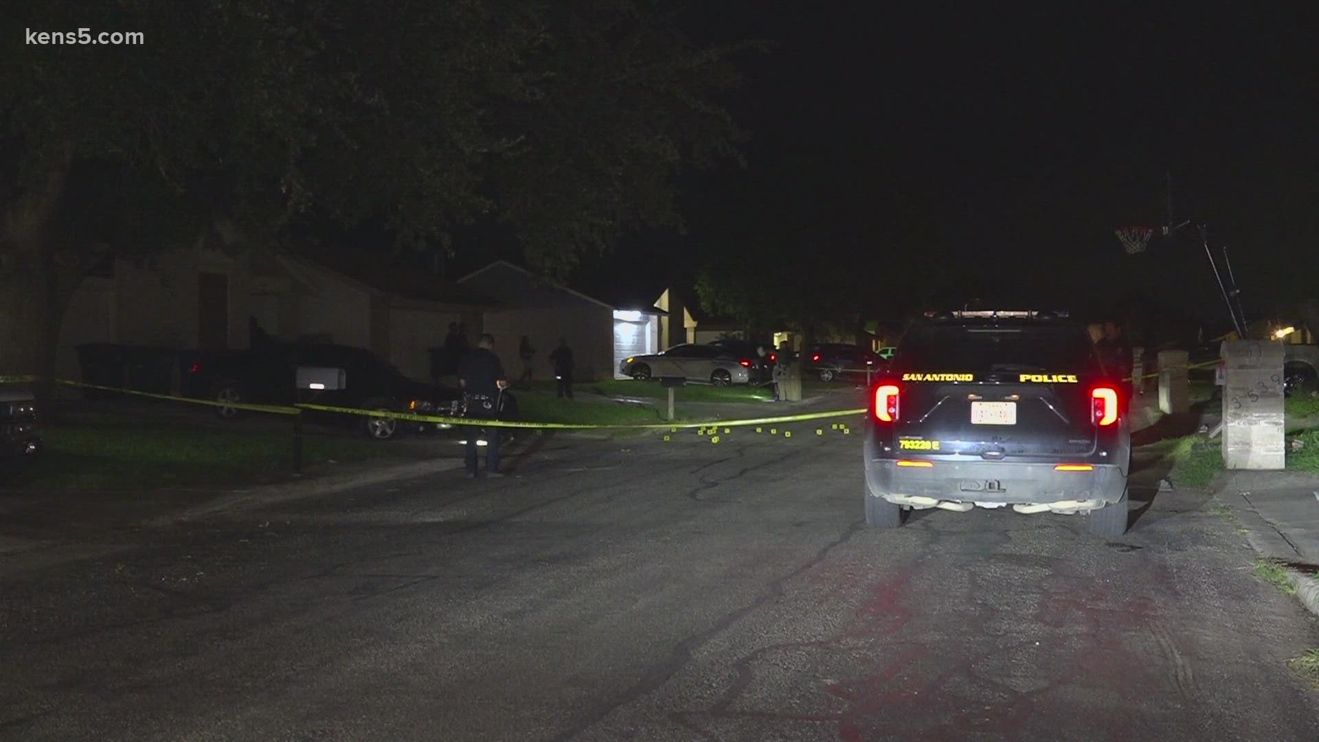 A man was shot in front of a home that two other people were inside of, including a baby, the San Antonio Police Department said.