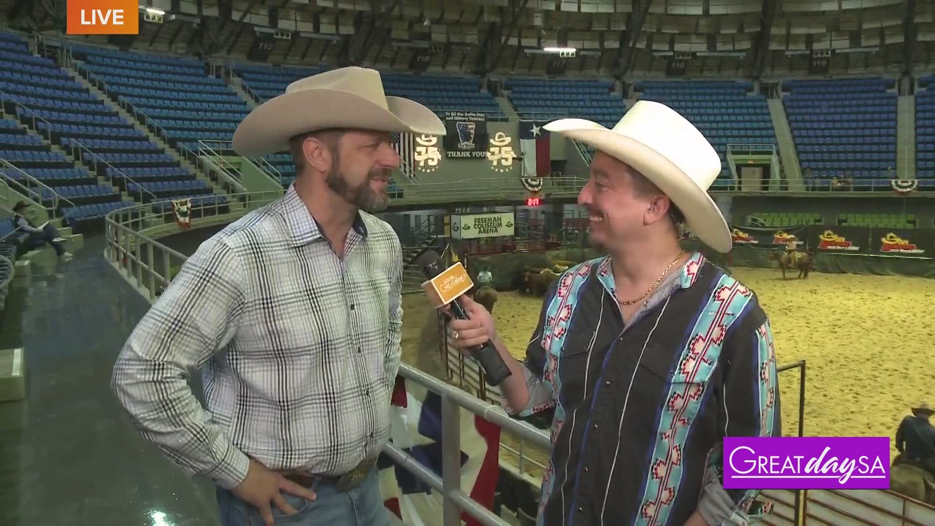 Photojournalist Justin Calderon goes live at the San Antonio Rodeo with Chris Derby.