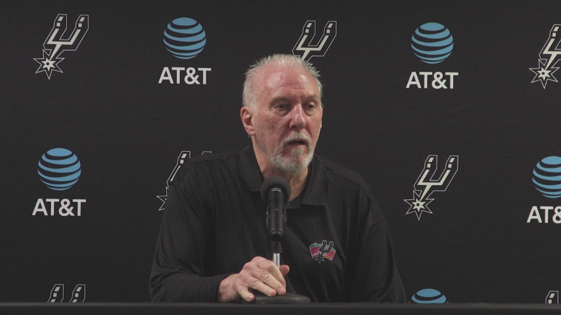 "Something like this doesn't belong to just one person," Popovich said after the Spurs came back to beat the Jazz and give him win number 1,336.