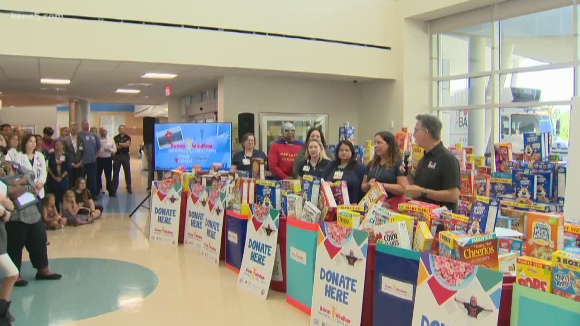 A cereal drive to help feed hungry children in San Antonio has a sweet ending. The Rowan Windham Memorial Cereal Drive set a new record of 277,748 servings. 10-year-old Rowan Windham is the face and name of the drive.