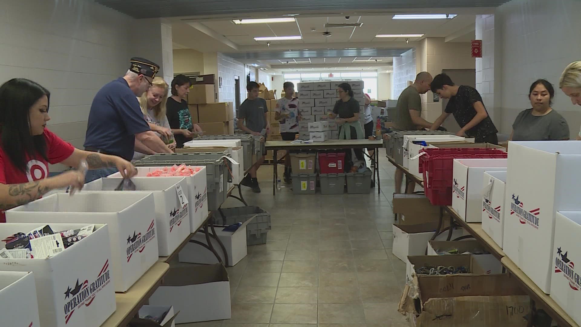 Operation gratitude has sent over 3.5 million care packages to service members.