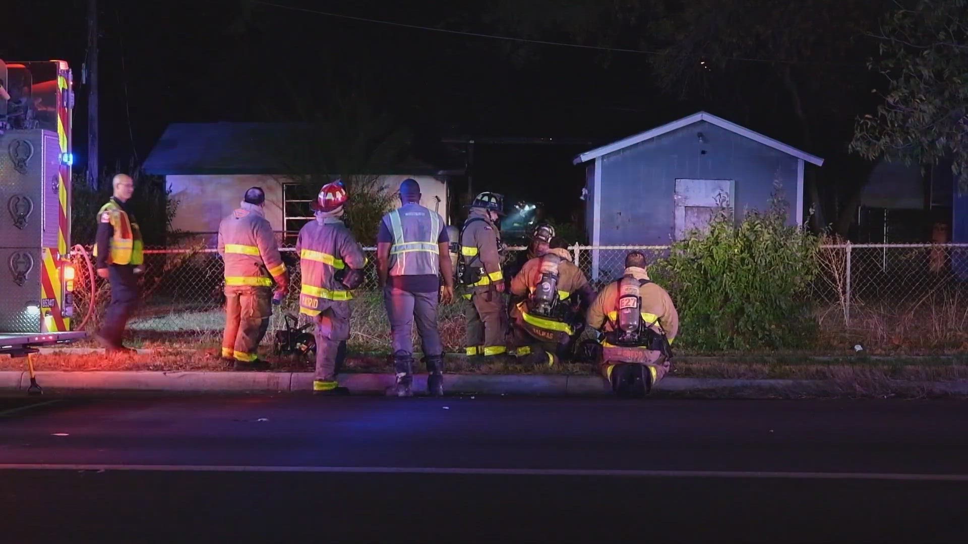 The fire destoyed a shed, and damaged the backside of the home.