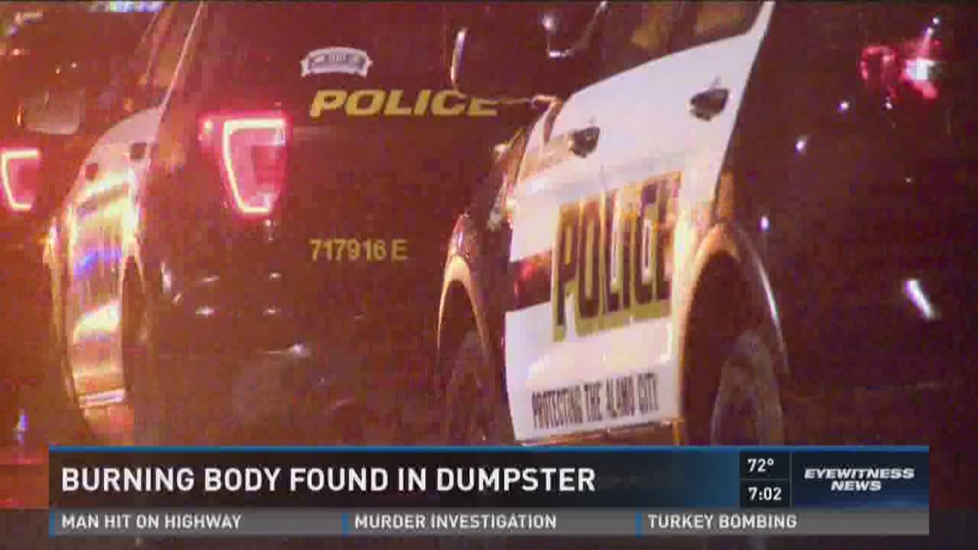 Burning Body Found in Dumpster