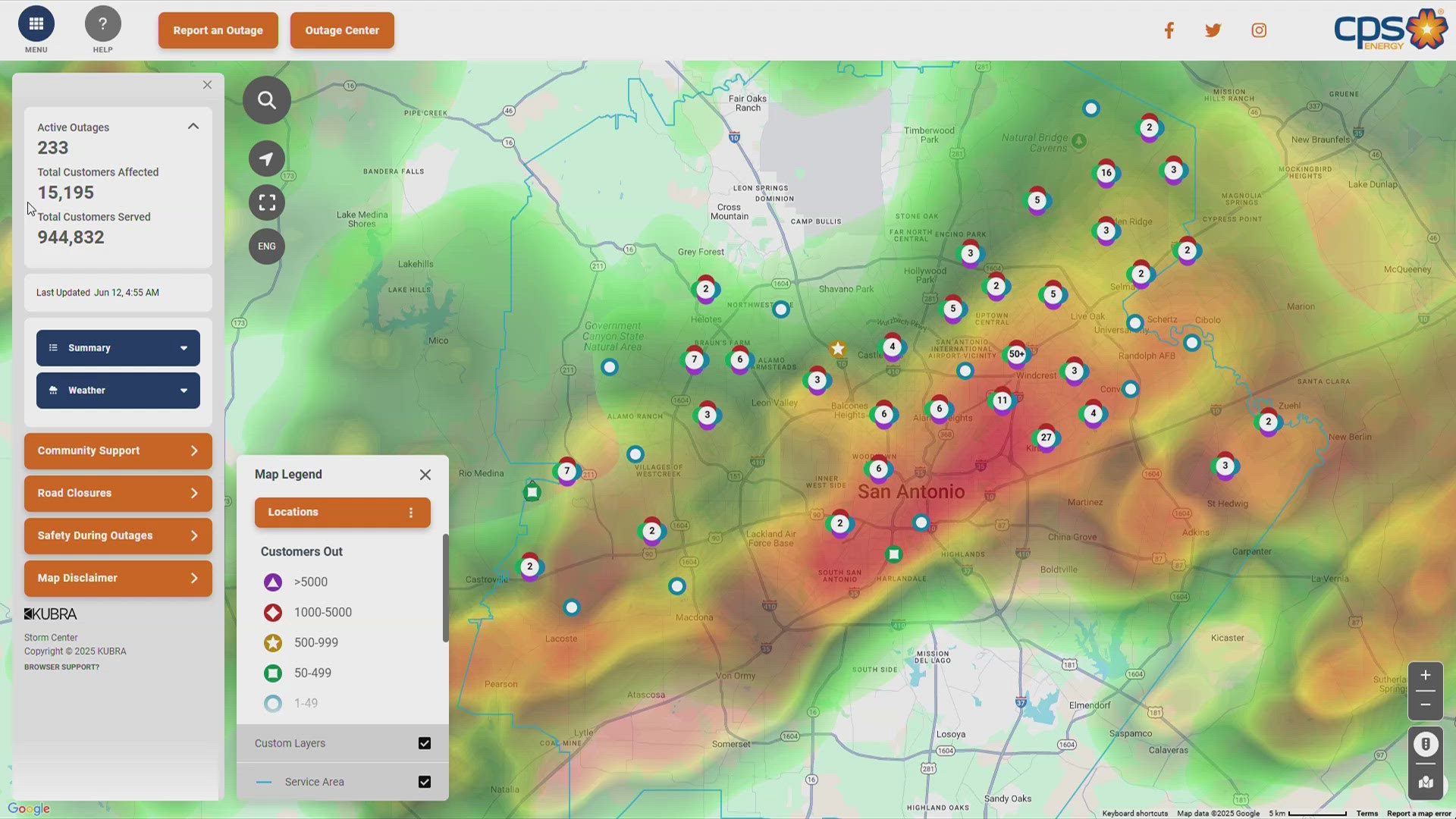 These storms are very slow moving, with lots of lightning, so there's a good chance those numbers could go up.
