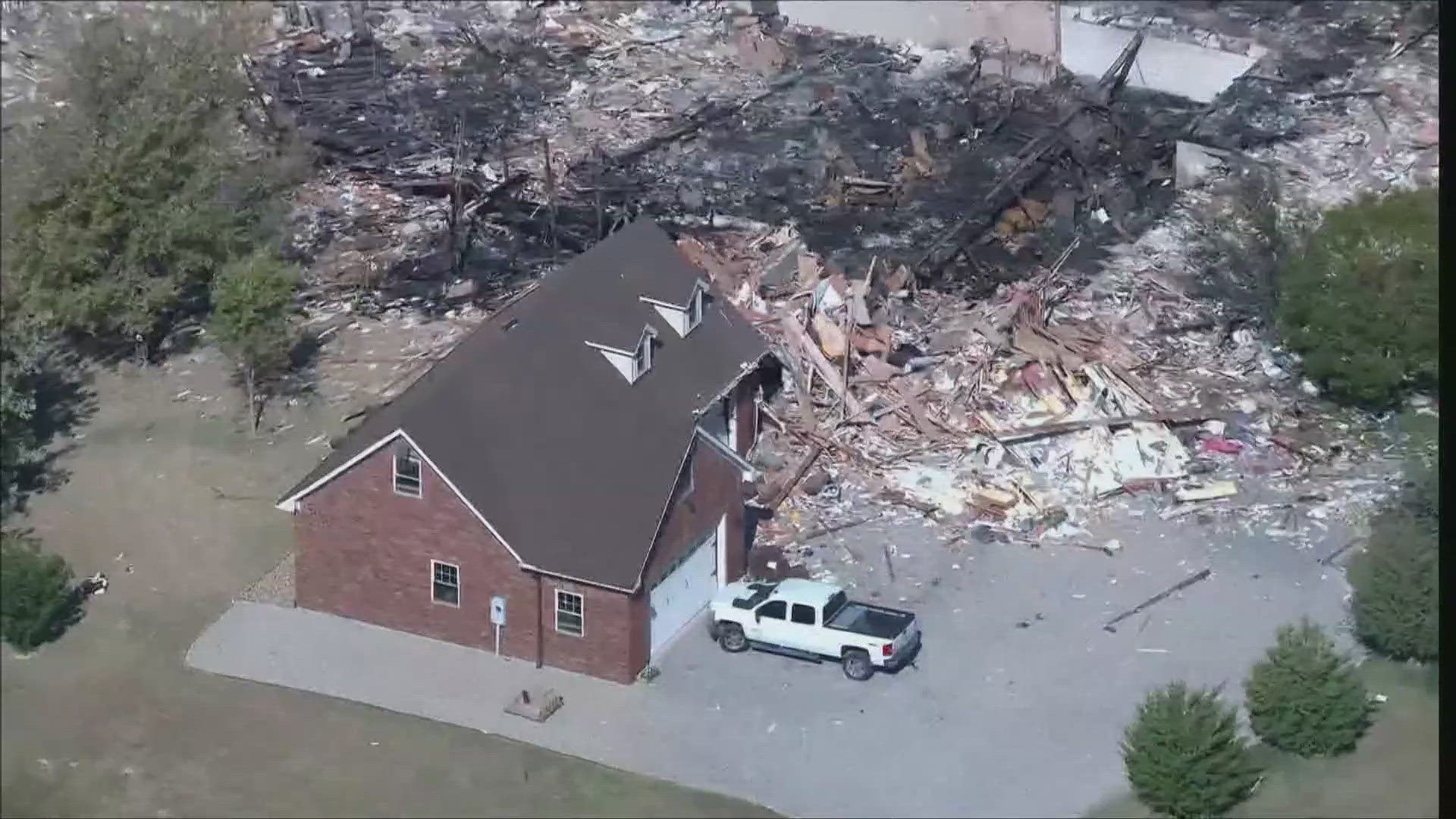 Two people, a man and woman in their 60s, died in the explosion near Van Alstyne, officials said.