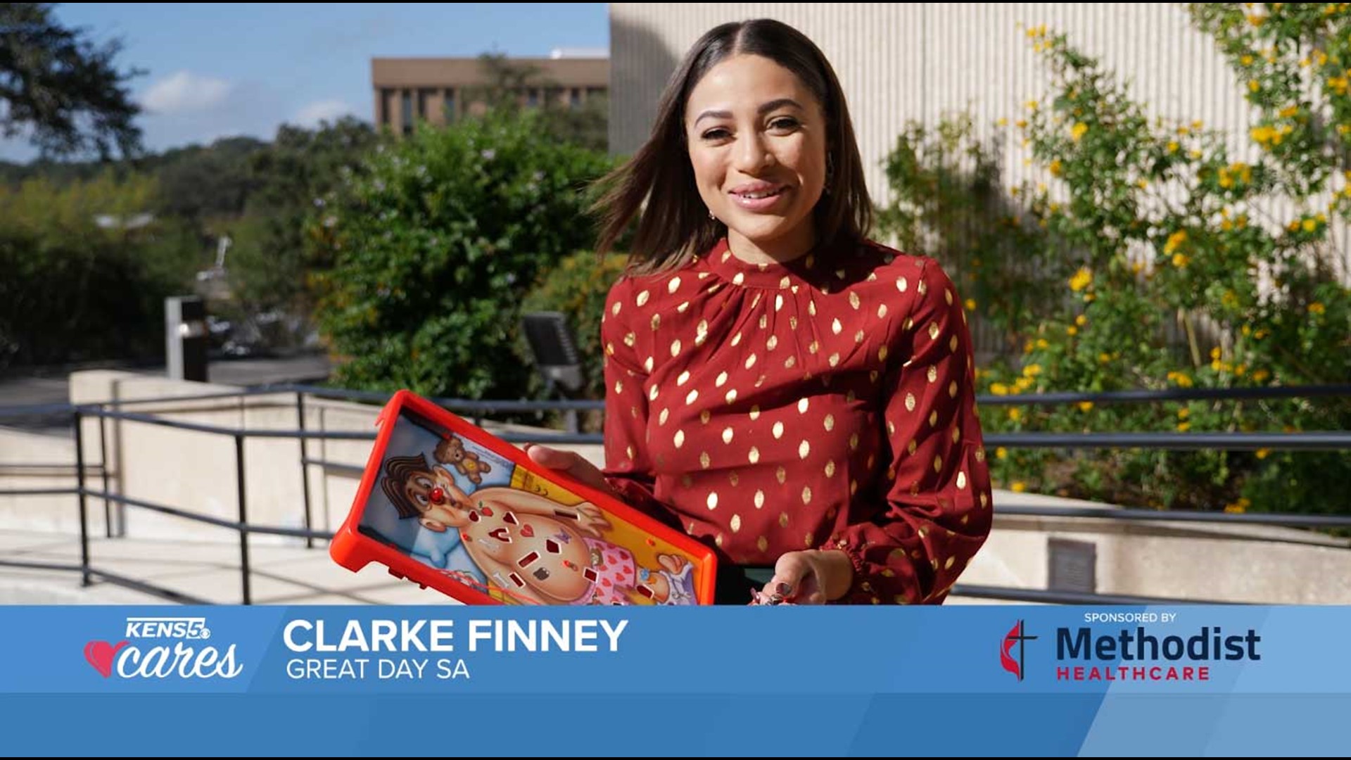 KENS 5's Clarke Finney says one of her favorite toys growing up was Operation! You can help create lasting memories for children in need this holiday season.