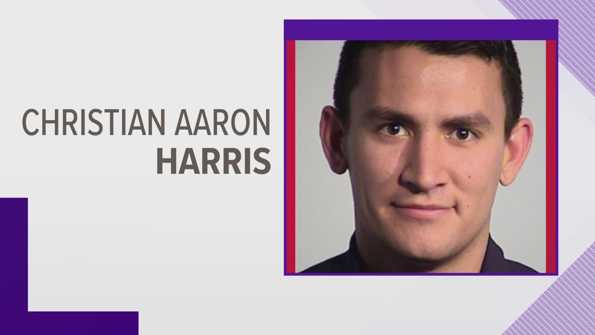 The officer has been identified as Christian Aaron Harris. He has been with the department for five years.