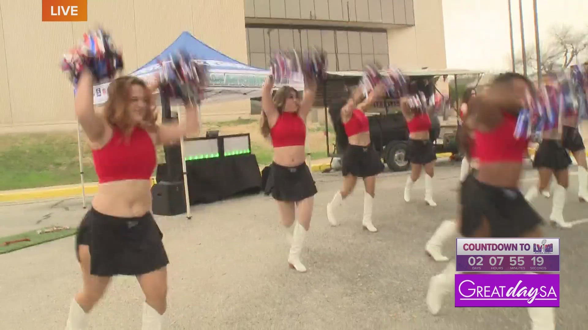 The San Antonio Six Shooters entertain us with a dance routine for our GDSA Super Bowl Halftime Show. With beats by DJ VC.