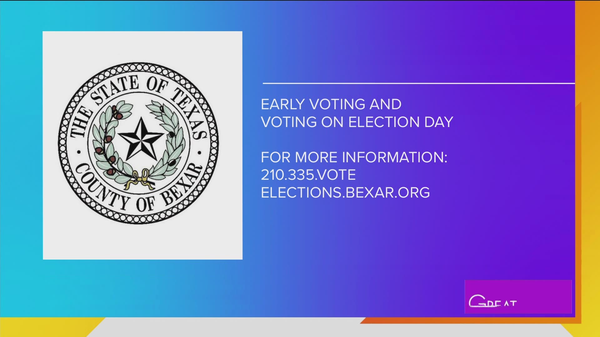 The last day to vote is November 3rd and Bexar County Commissioners Court is encouraging everyone in San Antonio to make their voices heard.