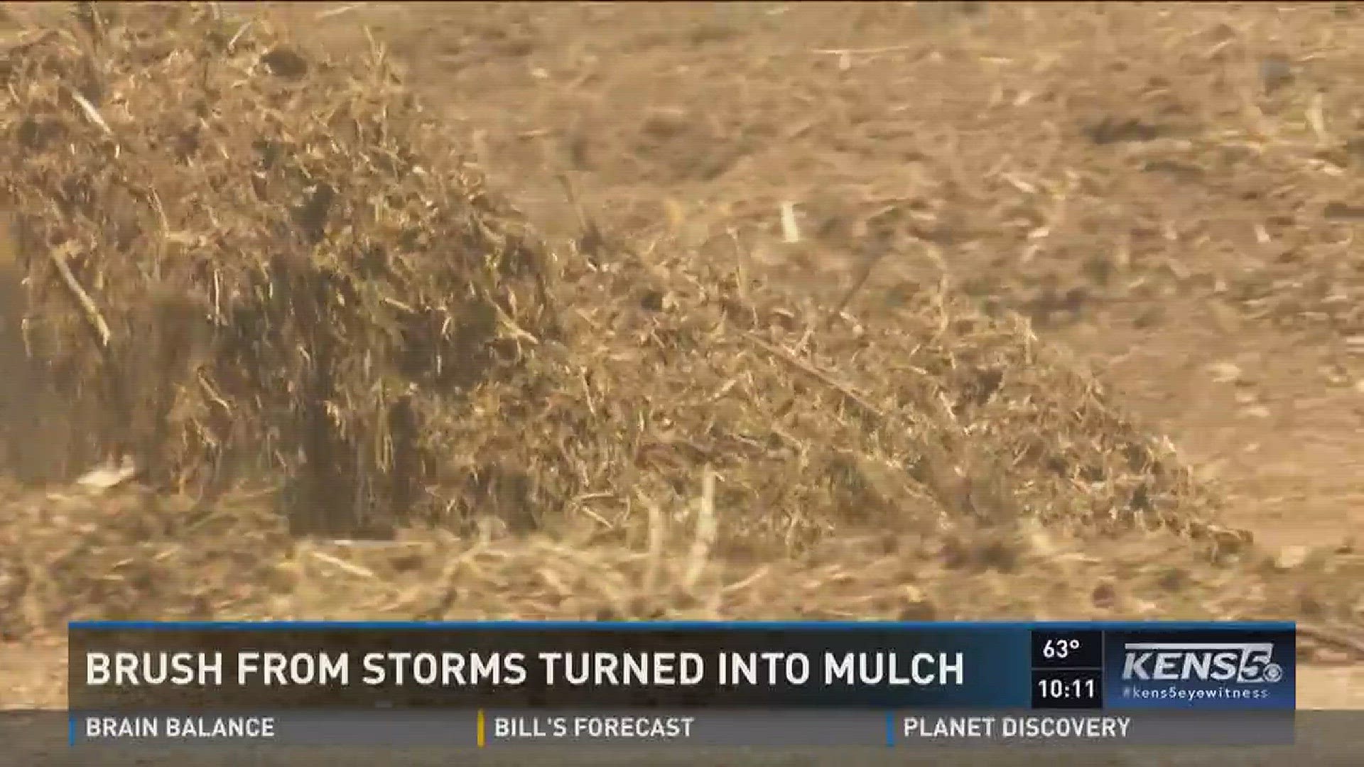 Brush from storms turned into mulch