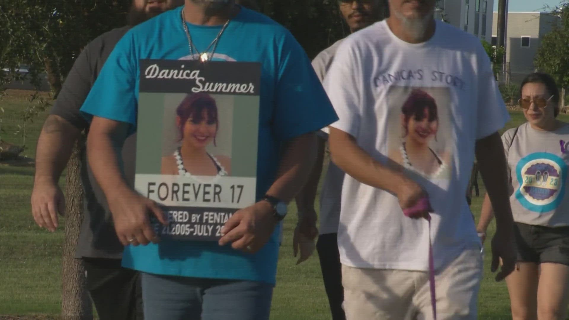 Family members spearhead an awareness walk after losing children to the fentanyl crisis.