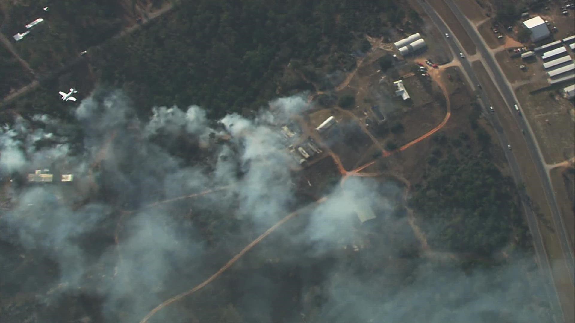Aerial video of the Bastrop County wildfire shows the extent of the damage from the fire, which is about 30 percent contained Wednesday afternoon.