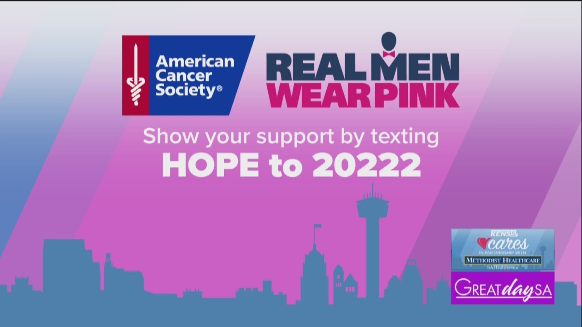 KENS Cares about our community! Share your Real Men Wear Pink photos and videos by using #kens5eyewitness or emailing to eyewitness@kens5.com.