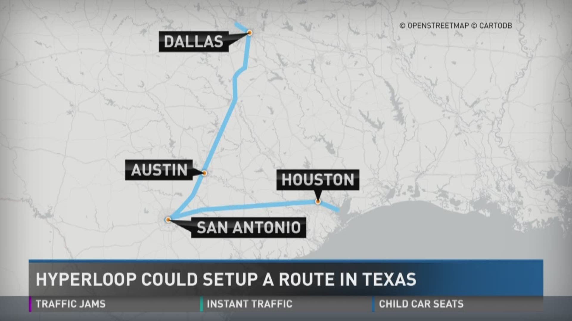 The proposed Texas route would start at DFW Airport and connect Dallas, Fort Worth, Austin, San Antonio, Houston, and Laredo.