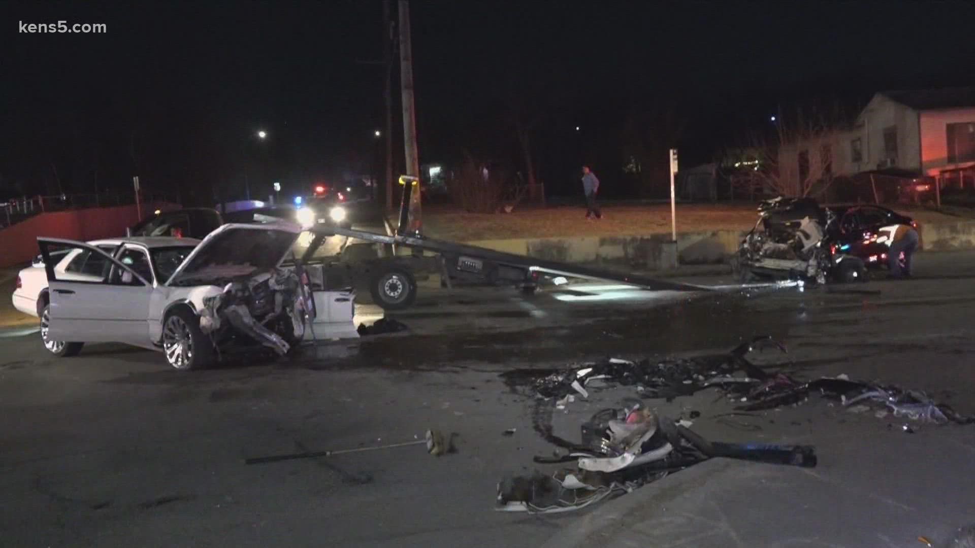 One of the drivers drove into oncoming traffic, causing a head-on collision, police said.