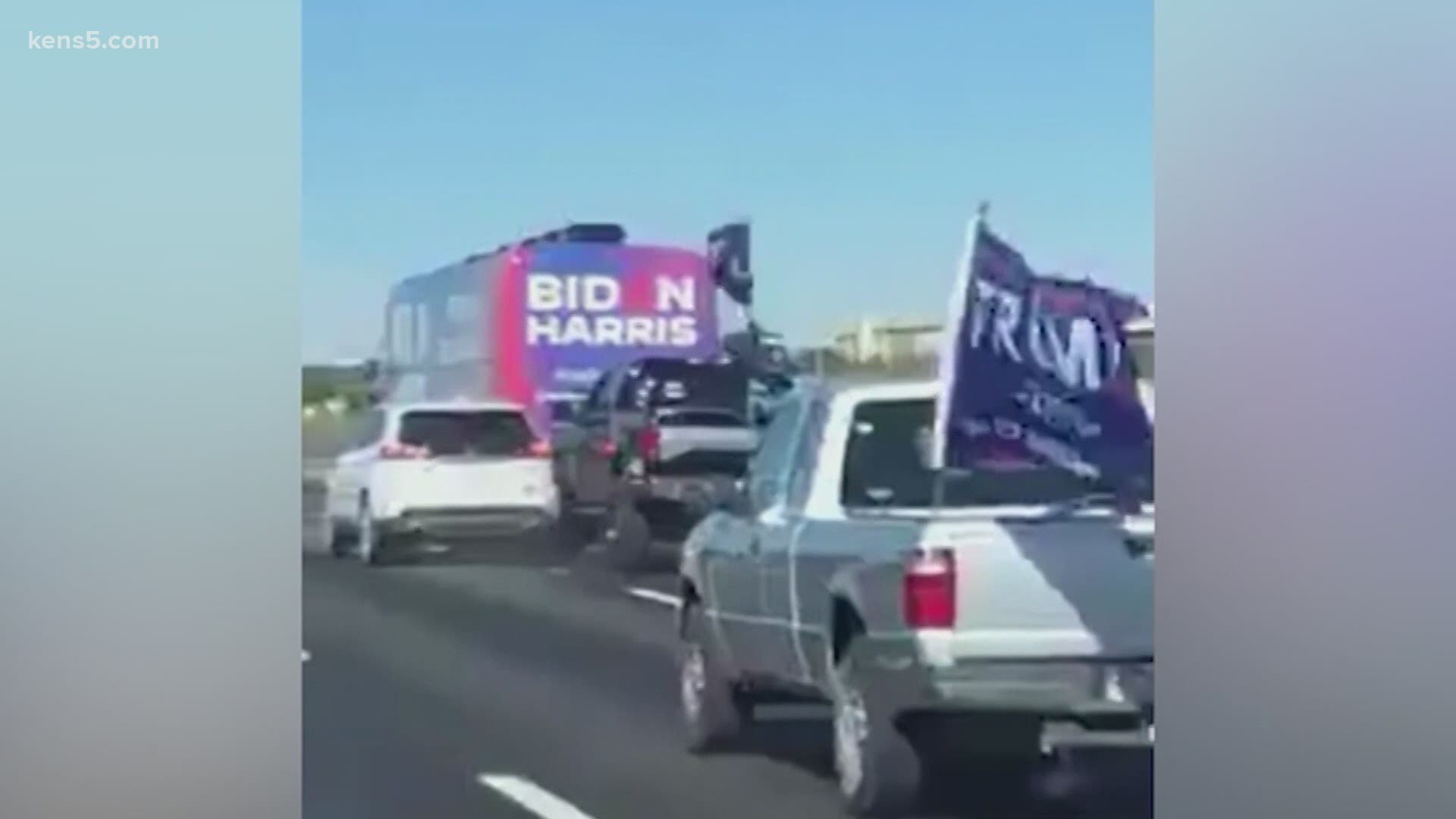 Last Friday the 'Trump Train' surrounded a Biden/Harris campaign bus when two vehicles collided.
