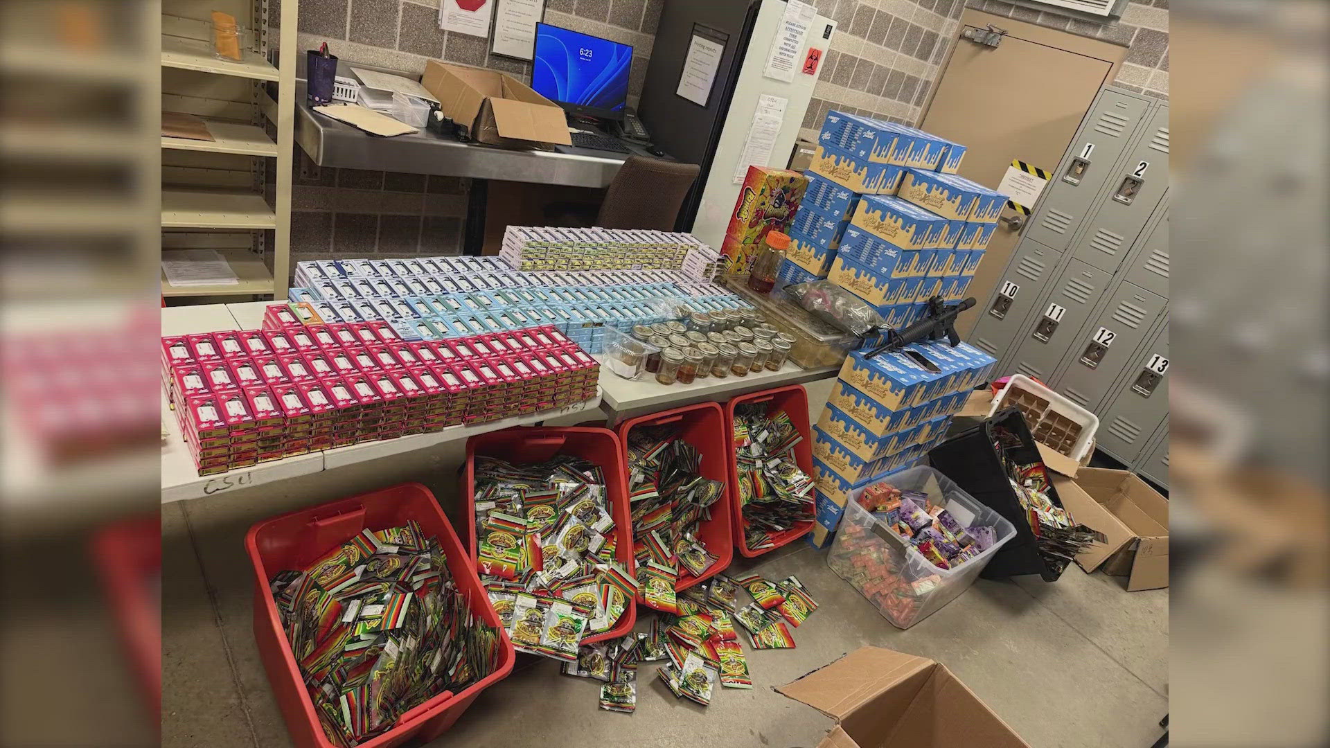 BCSO says the THC products and illegal substances are estimated to be worth approximately $115,060.