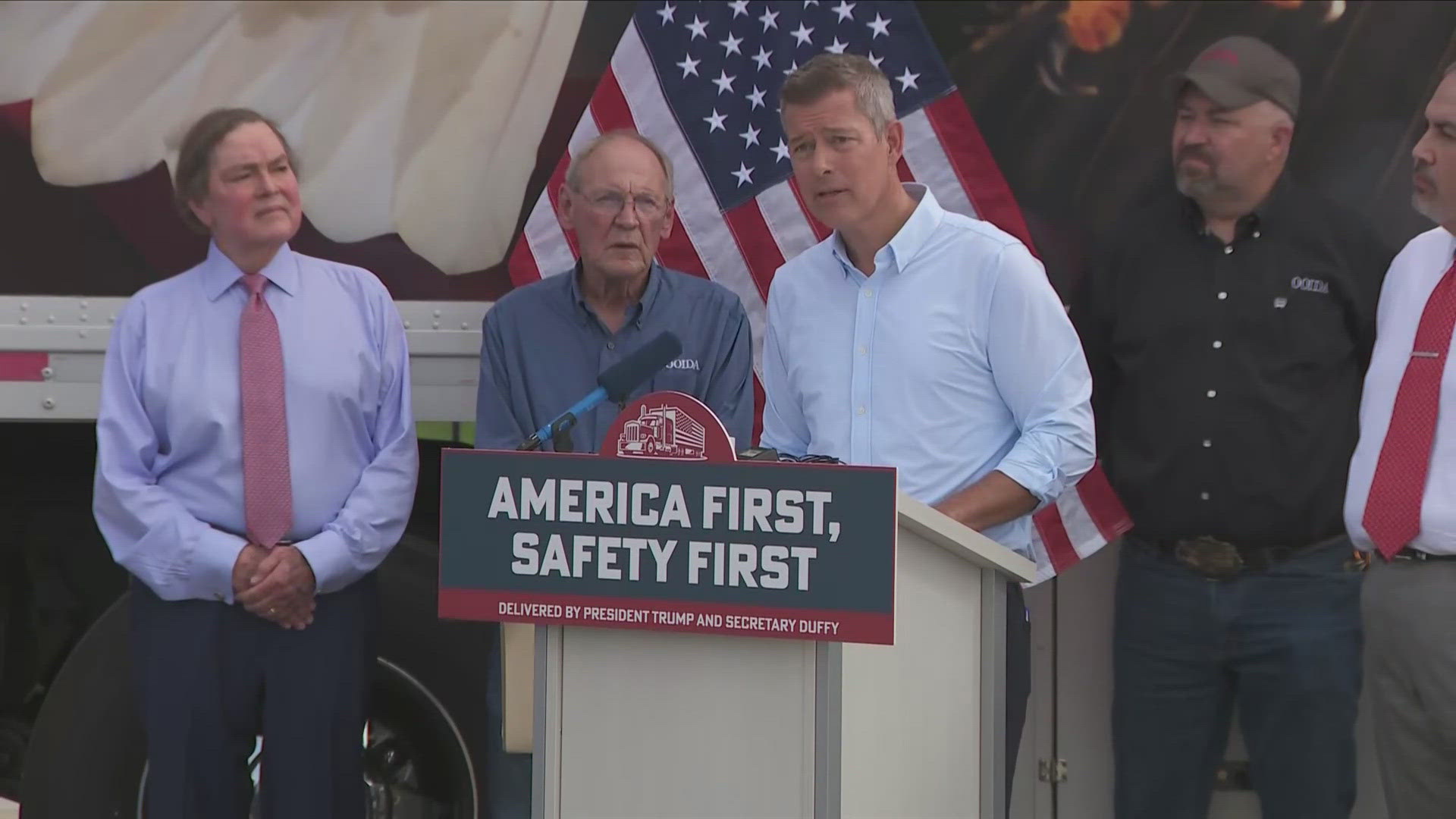 Secretary Sean Duffy said not being able to read a stop sign or communicate with police during an emergency poses a risk to everyone on the road.