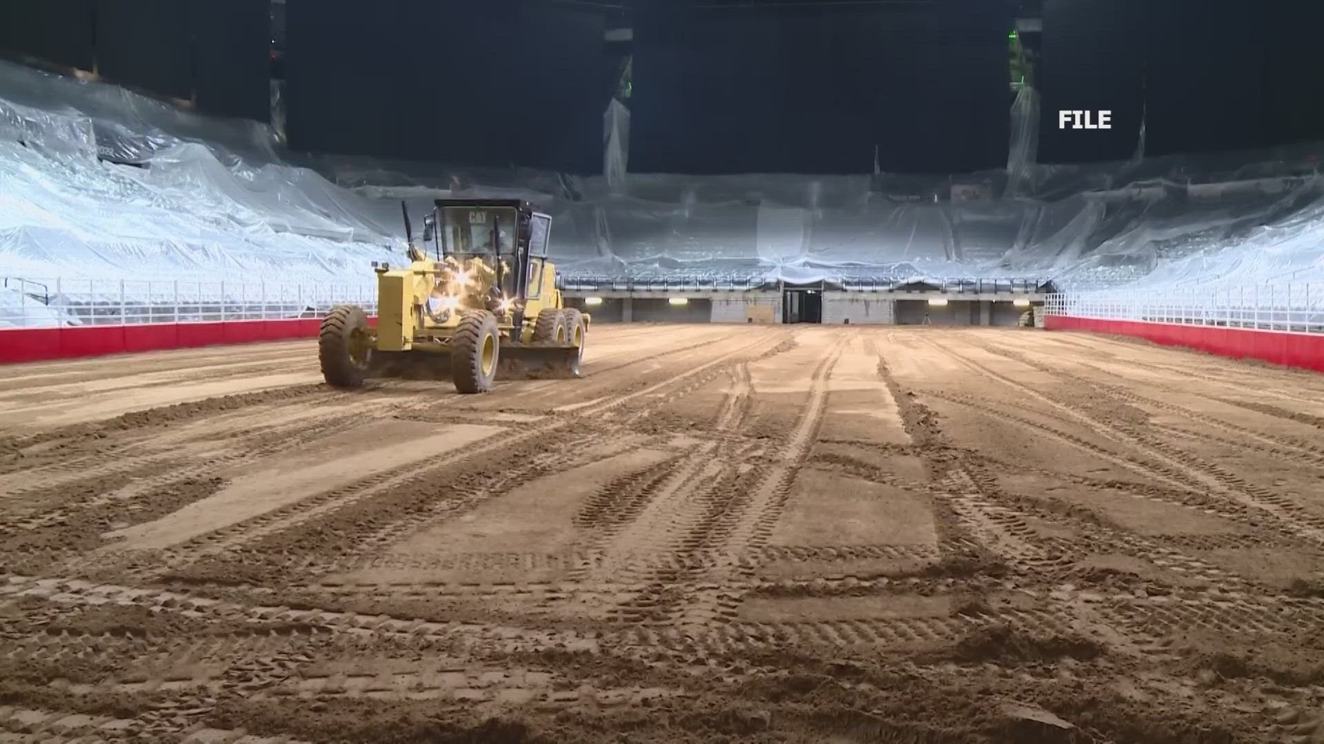 That’s about 2,000 tons of dirt, which is all needed to fill the Frost Bank Center.