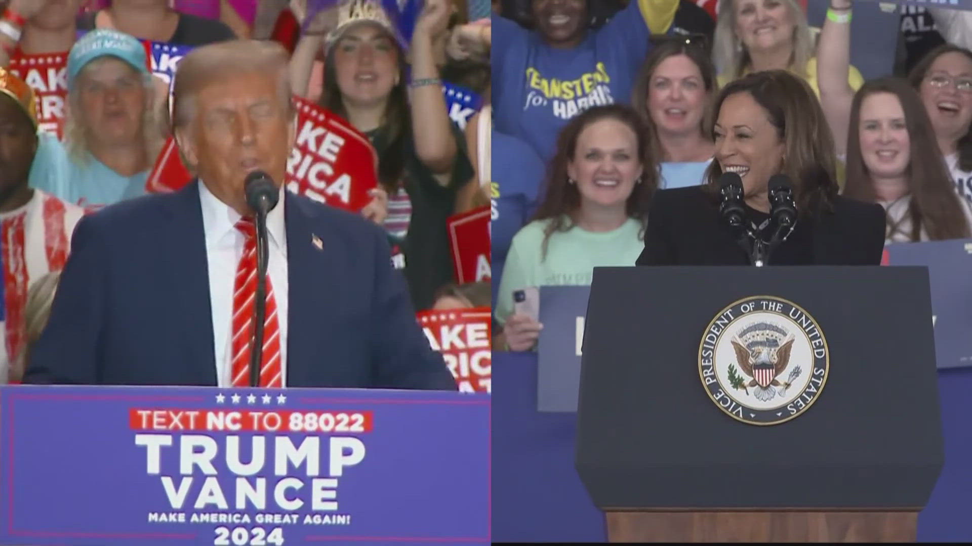 Trump and Harris are sweeping through the western battleground states. 