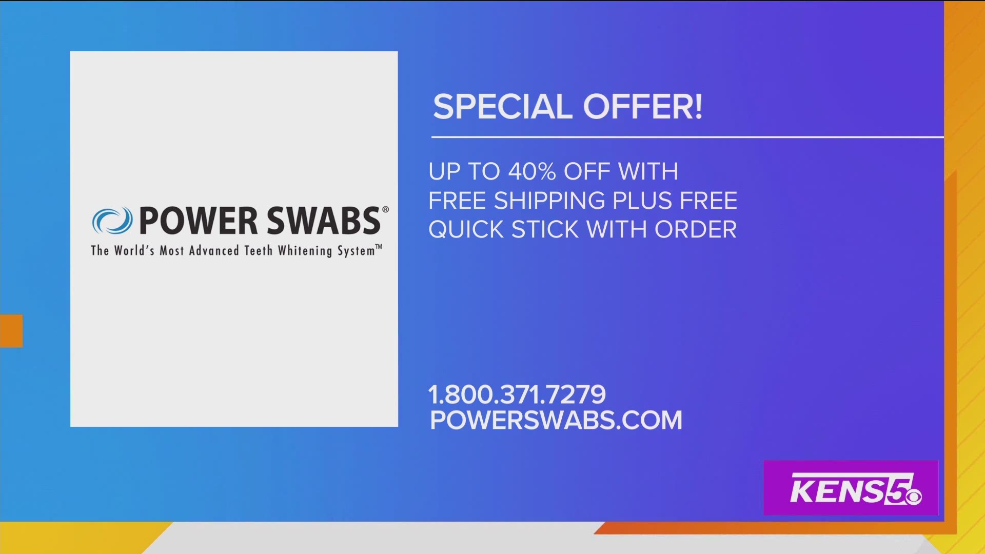 Power Swabs is offering their biggest discount EVER for their teeth whitening kit. Learn more at PowerSwabs.com