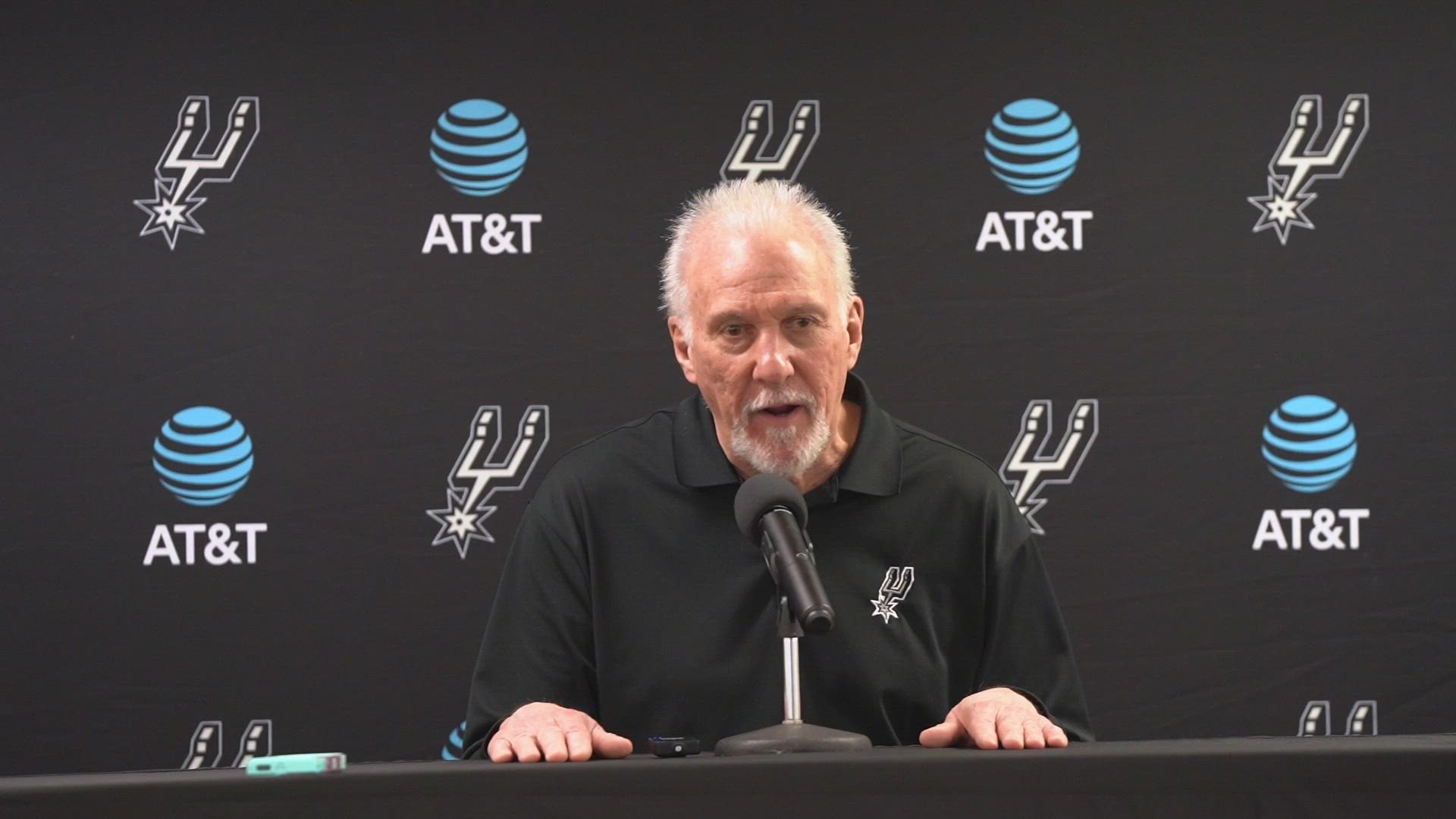 "They deserved the game, but I thought we played hard and did some good things," Popovich said, noting that his guys could learn from Toronto and the loss.