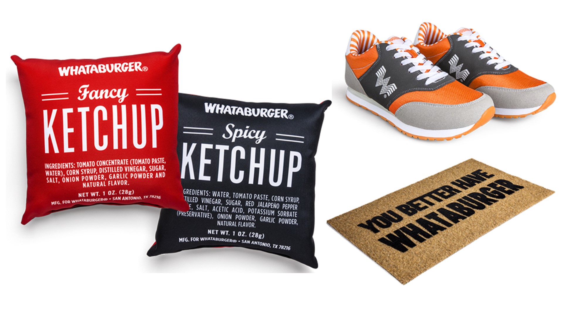Whataburger adds ketchup pillows, running shoes, doormat, and more to