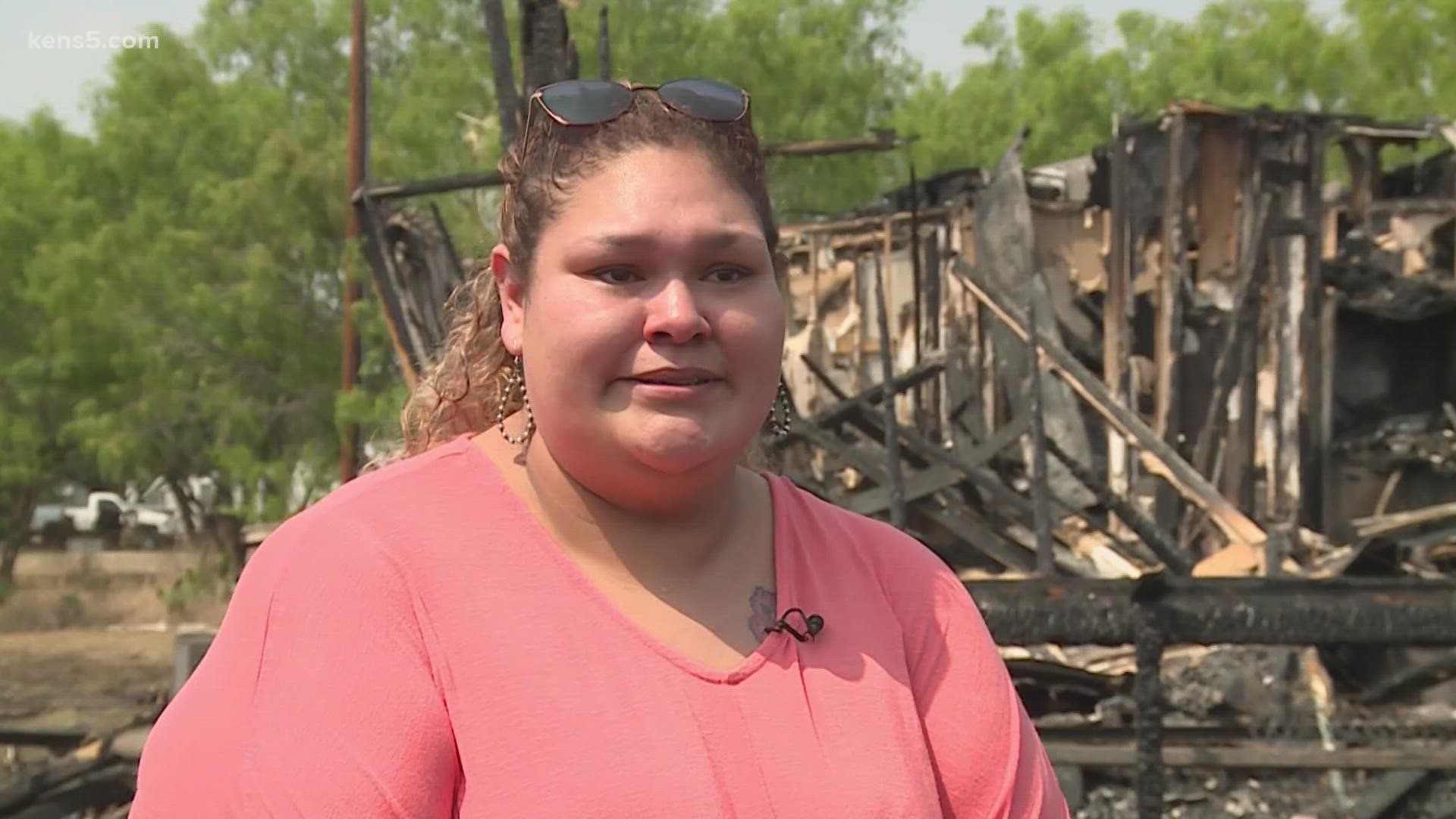 Sierra Salazar's late husband built the cross for his family before passing from cancer in 2019.