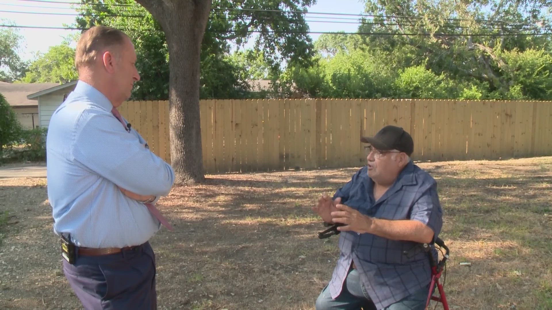 SAWS made him take down his fence so they could replace a water main and the problems followed.