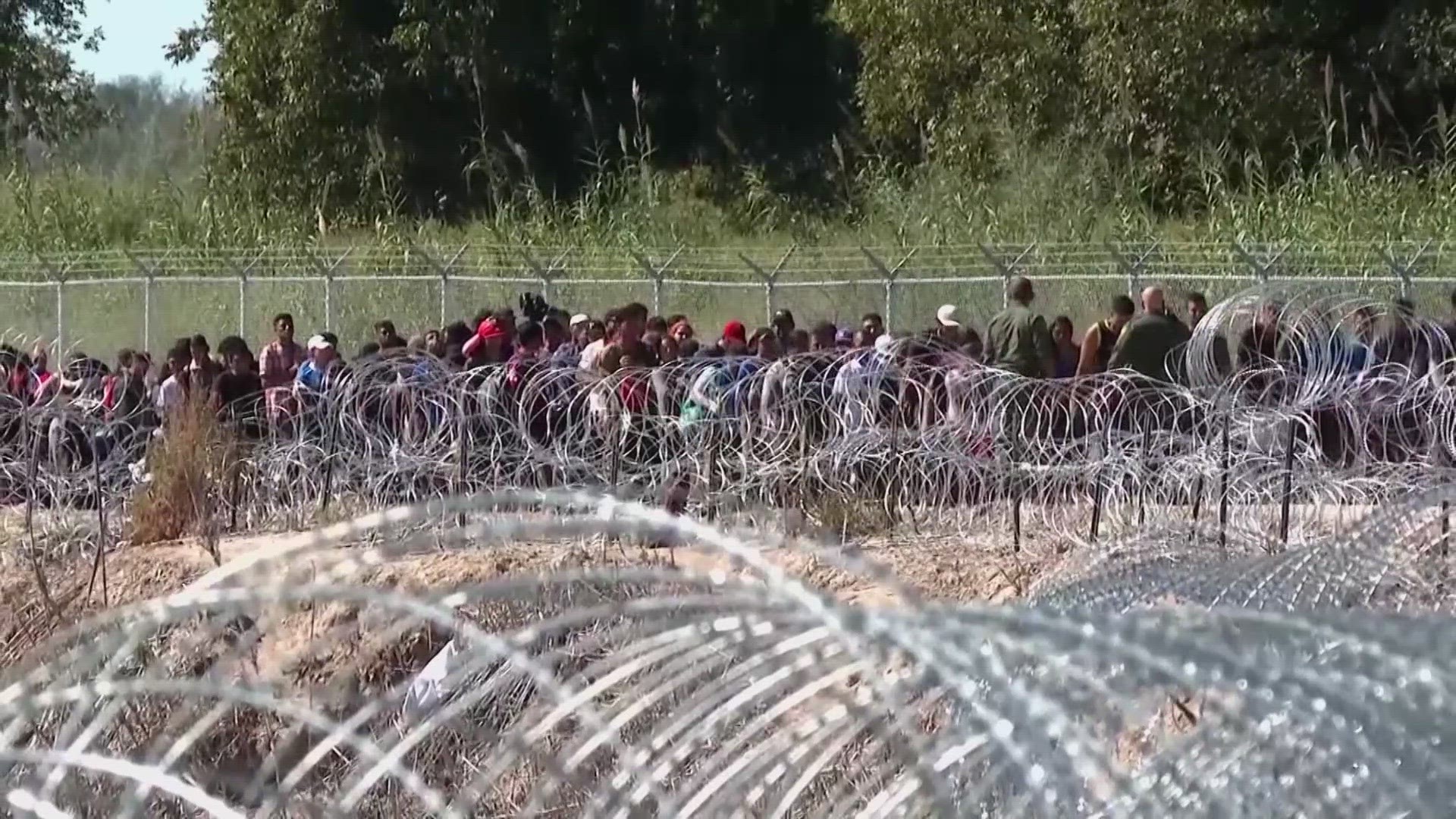 The dispute centers around Texas placing razor wire near the border, and federal agents removing it.