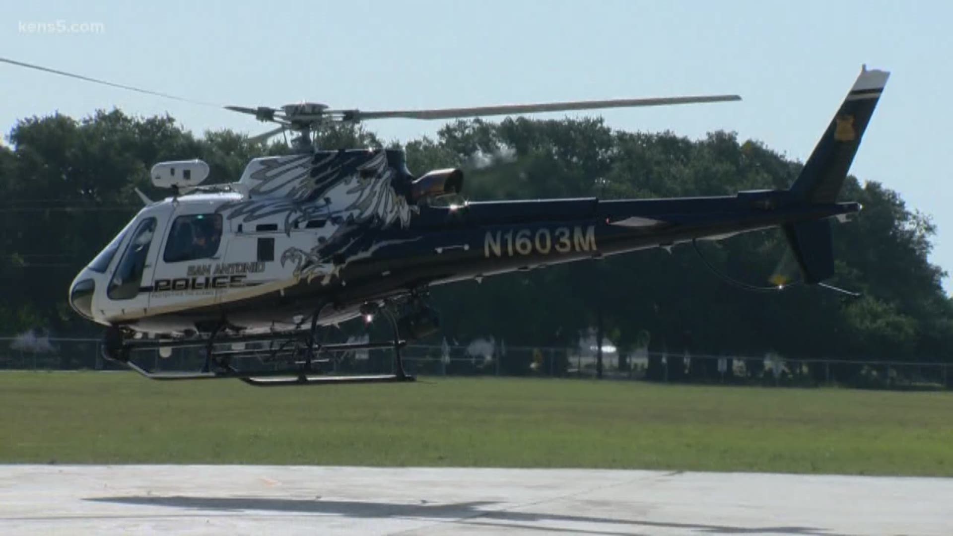 The tail number on the aircraft has "N1603M", which was the badge number of Officer Miguel Moreno who was killed in a shooting in 2017.