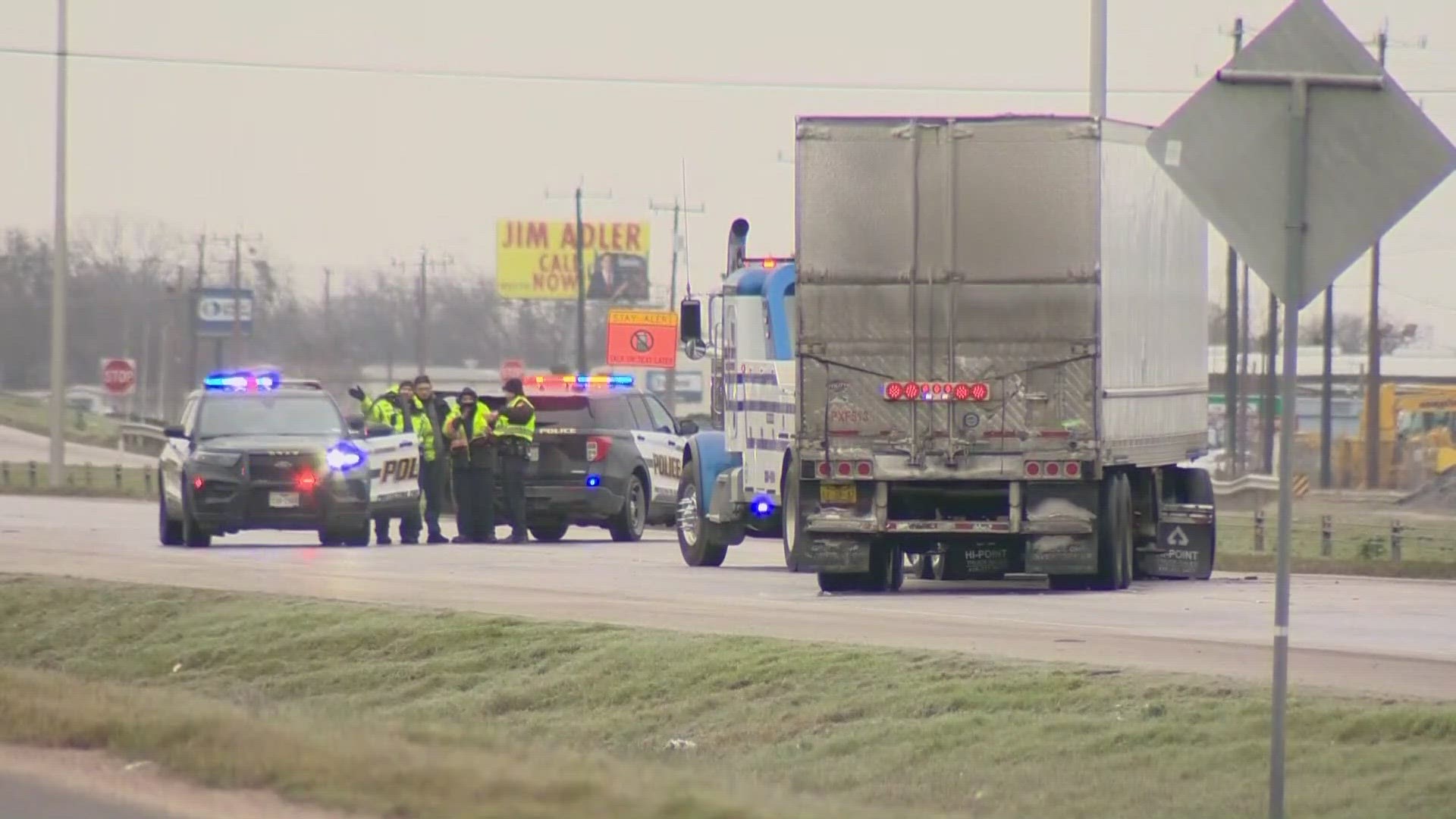 Two jackknifed 18-wheelers causing major shutdown on east side