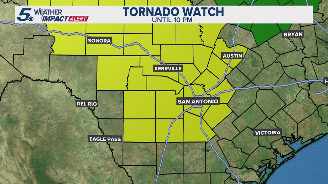 Tracking storms moving toward San Antonio as Tornado Watch remains in ...