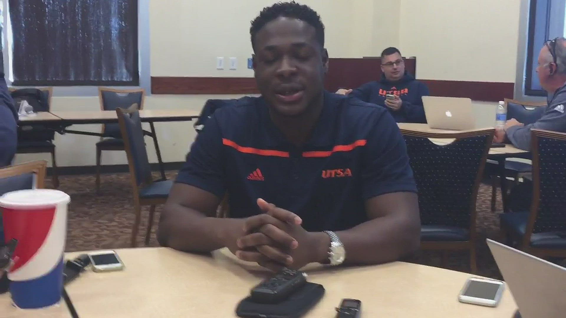 UTSA safety Michael Egwuagu talks about playing in the New Mexico Bowl