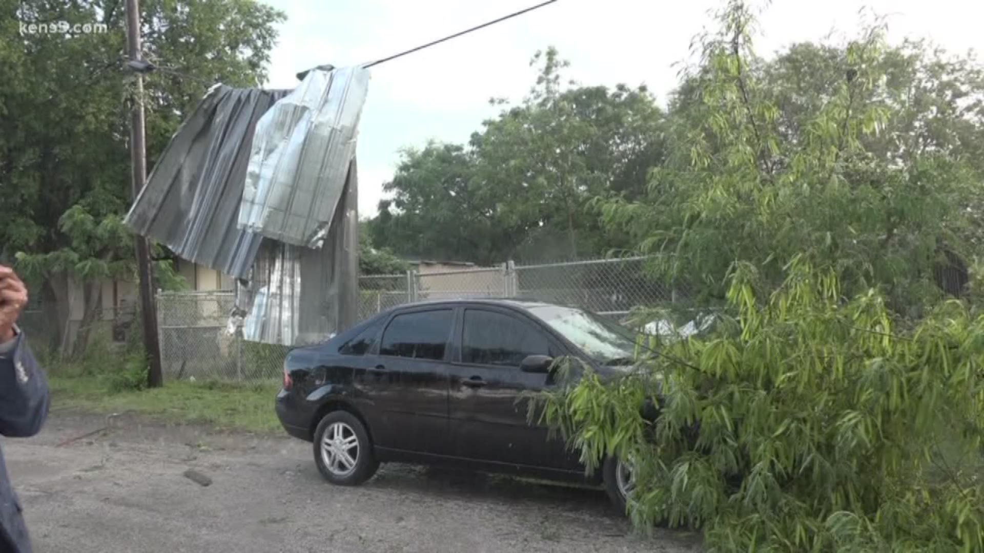 The severe weather caught the communities of east San Antonio off-guard, blowing around chunks of metal from a railyard and wrecking the roofs of homes.