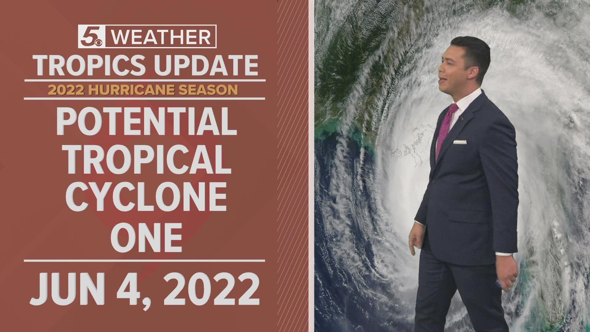 While Potential Tropical Cyclone One remains disorganized, the Hurricane Center is still calling for a named storm as it moves away from land.