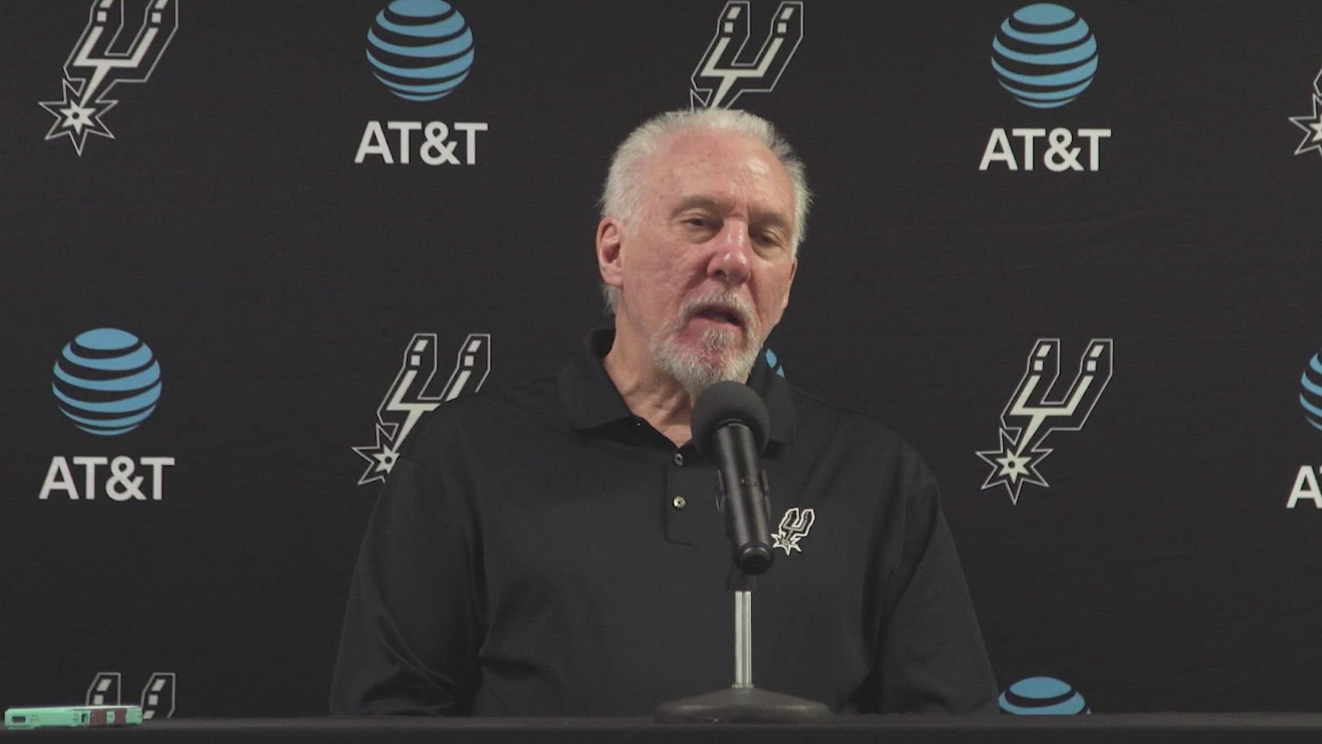 Pop said he joked that if Tim Duncan had played better he would've got the record sooner, and said that the record "belongs to a whole lot of people."