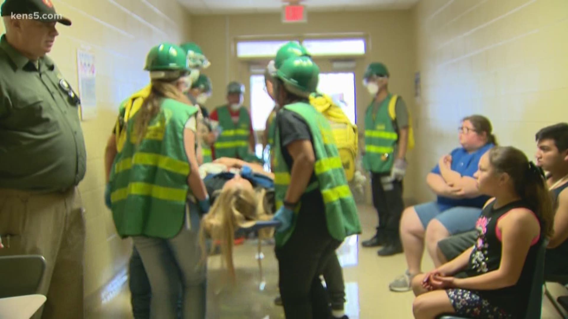 What happens if a natural disaster hits a school? Students at Southside High School found out today by participating in a "mock disaster" drill on campus to help future first responders know what to do in a worst-case scenario. Eyewitness news photojourna