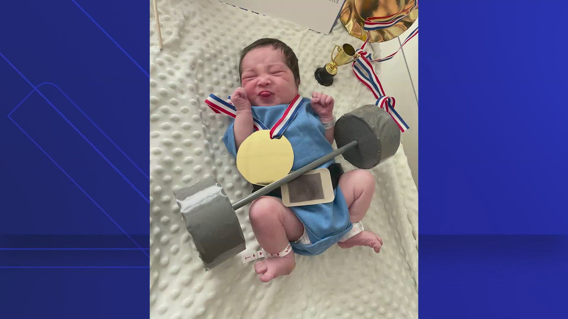 Nurses at North Central Baptist Hospital dressed the babies as tiny swimmers, martial arts athletes and weightlifters.