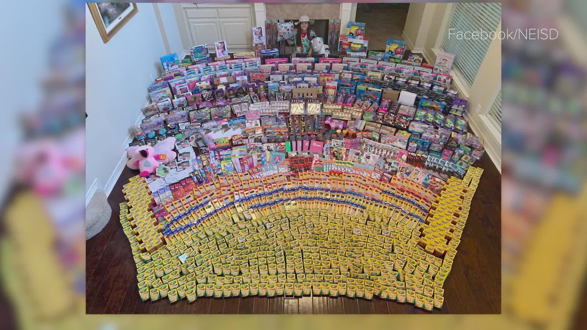 Jordyn, who lives in San Antonio, has made her massive donation efforts an annual birthday tradition.