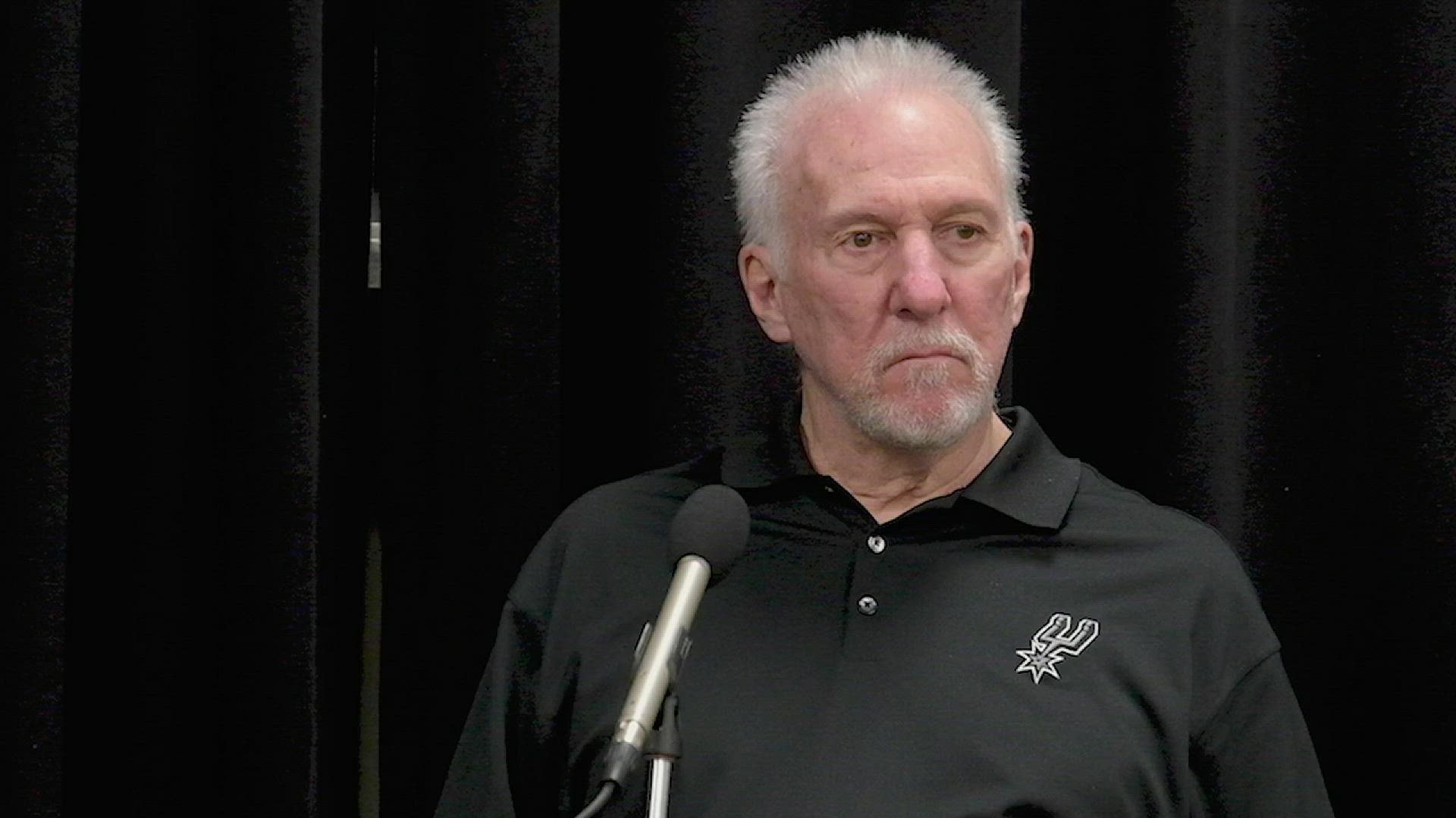 Pop said he was thrilled with the way his guys competed for the first three quarters, given the circumstances.
