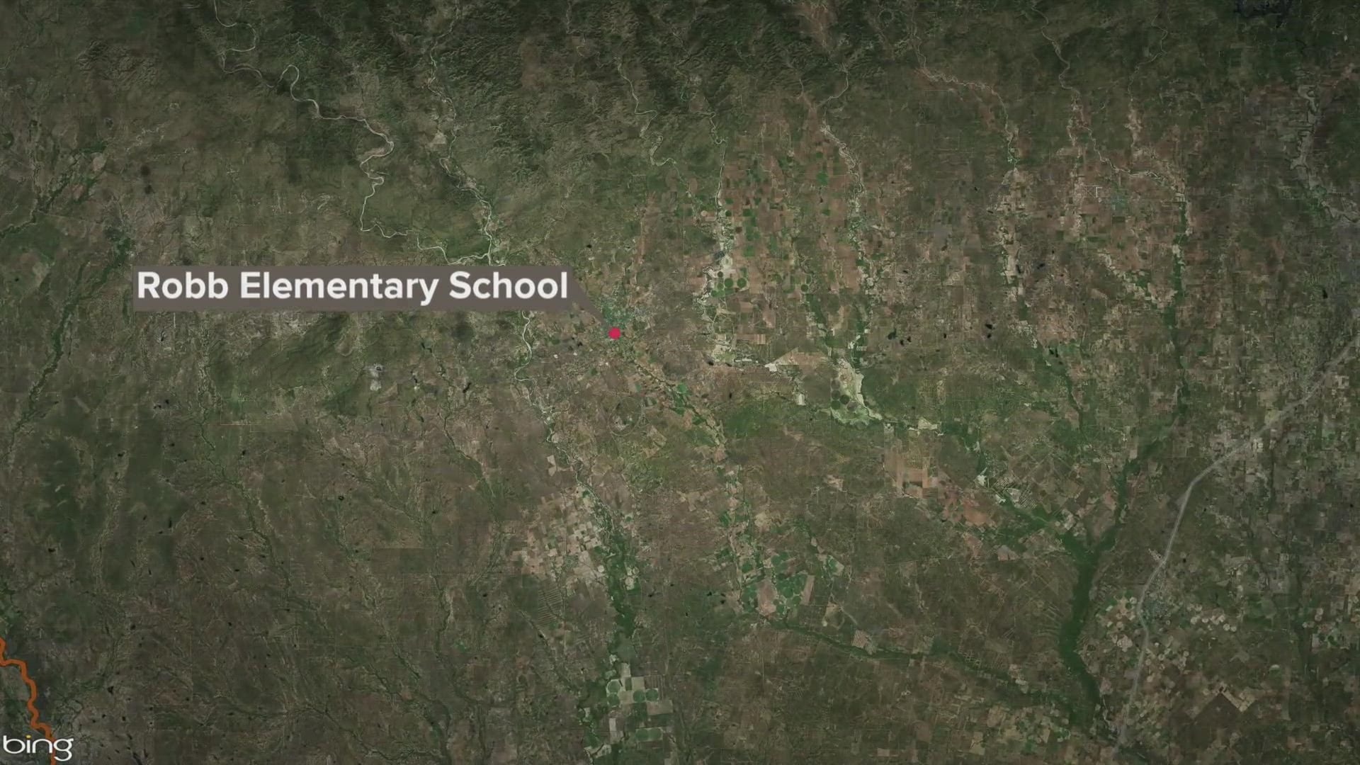 Map of Robb Elementary School in Uvalde ISD, where there are reports of an active shooter.