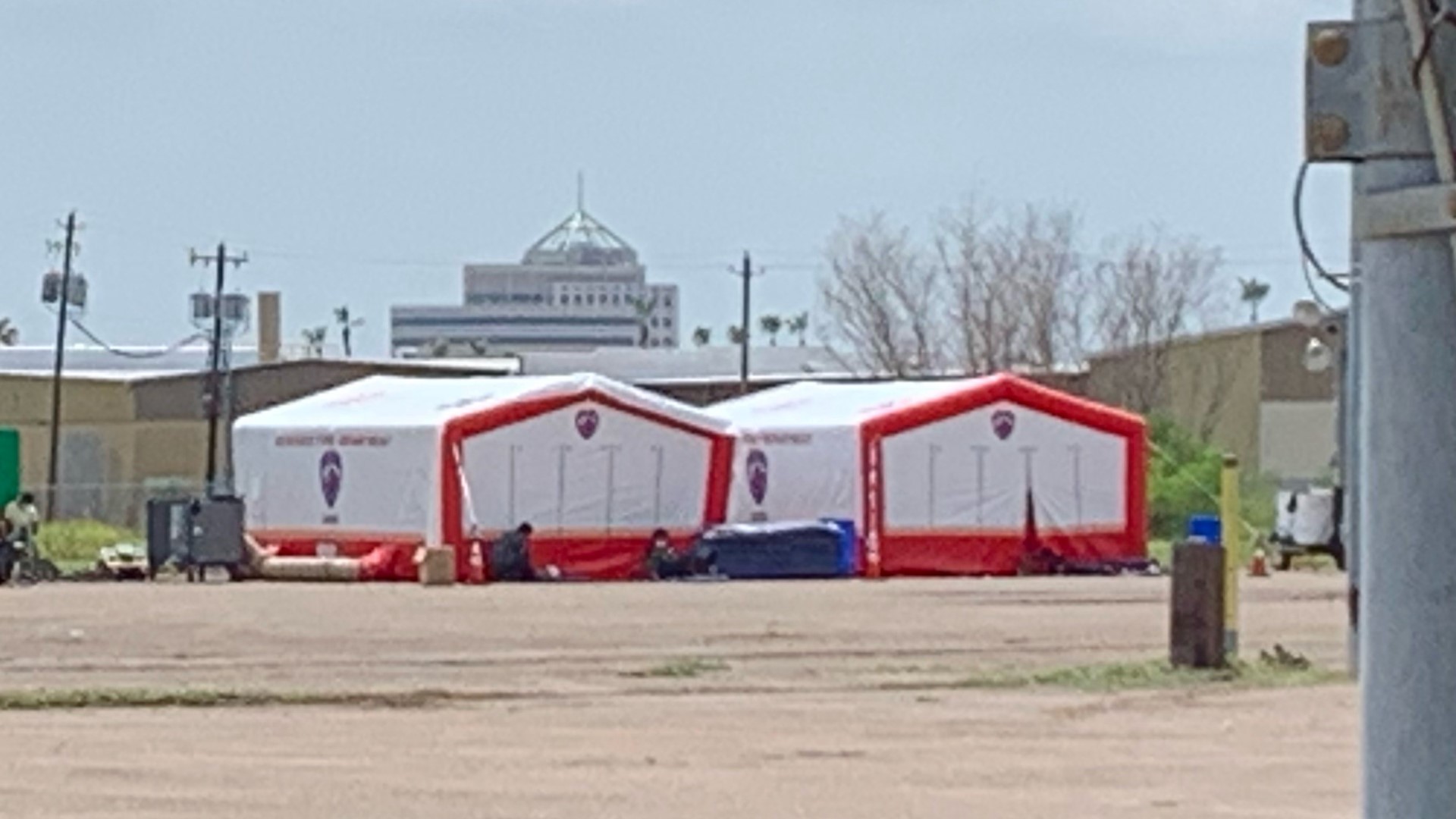 Temporary emergency shelter built in McAllen to house migrants