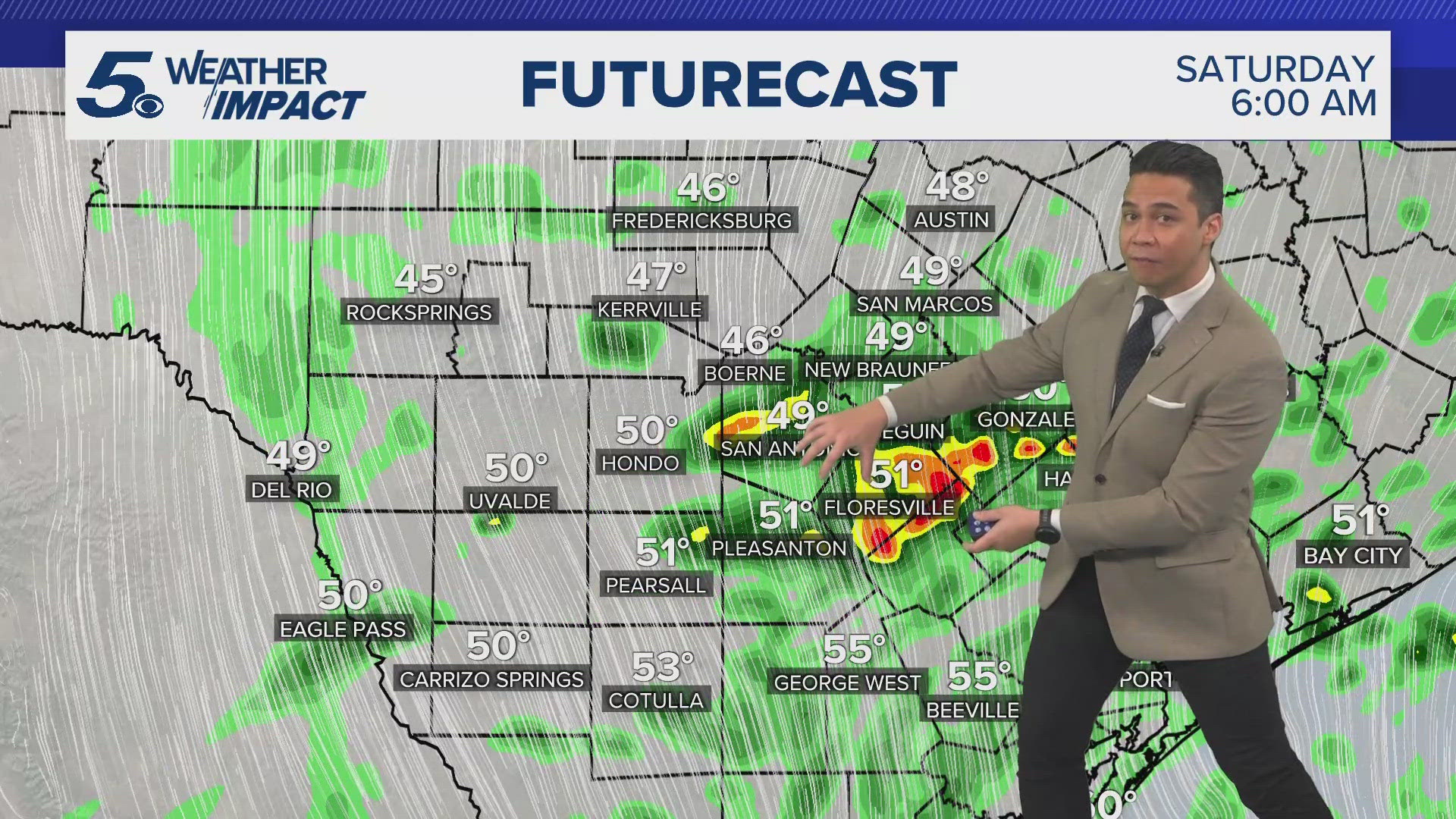 There's a 40% chance of rain for Friday, and by Saturday, it's full-on sweater weather with temps dipping to the upper 30s in the morning with 60% chance of showers.